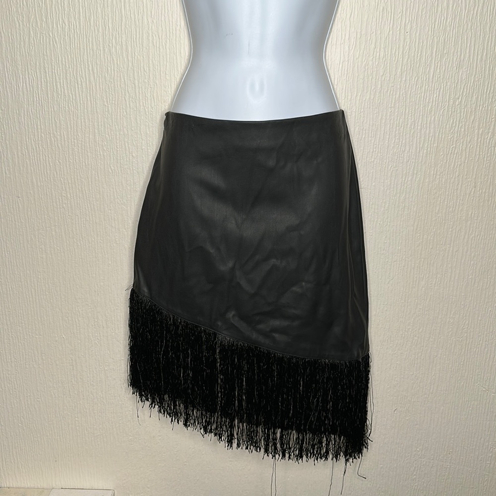 Express, size 0, black faux leather.